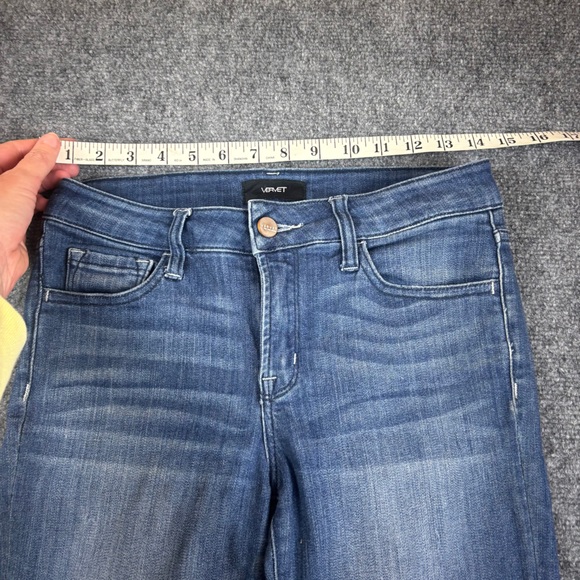 VERVET Womens Denim Crop Skinny Fit Raw Hem Jeans size: 25 - Picture 4 of 7